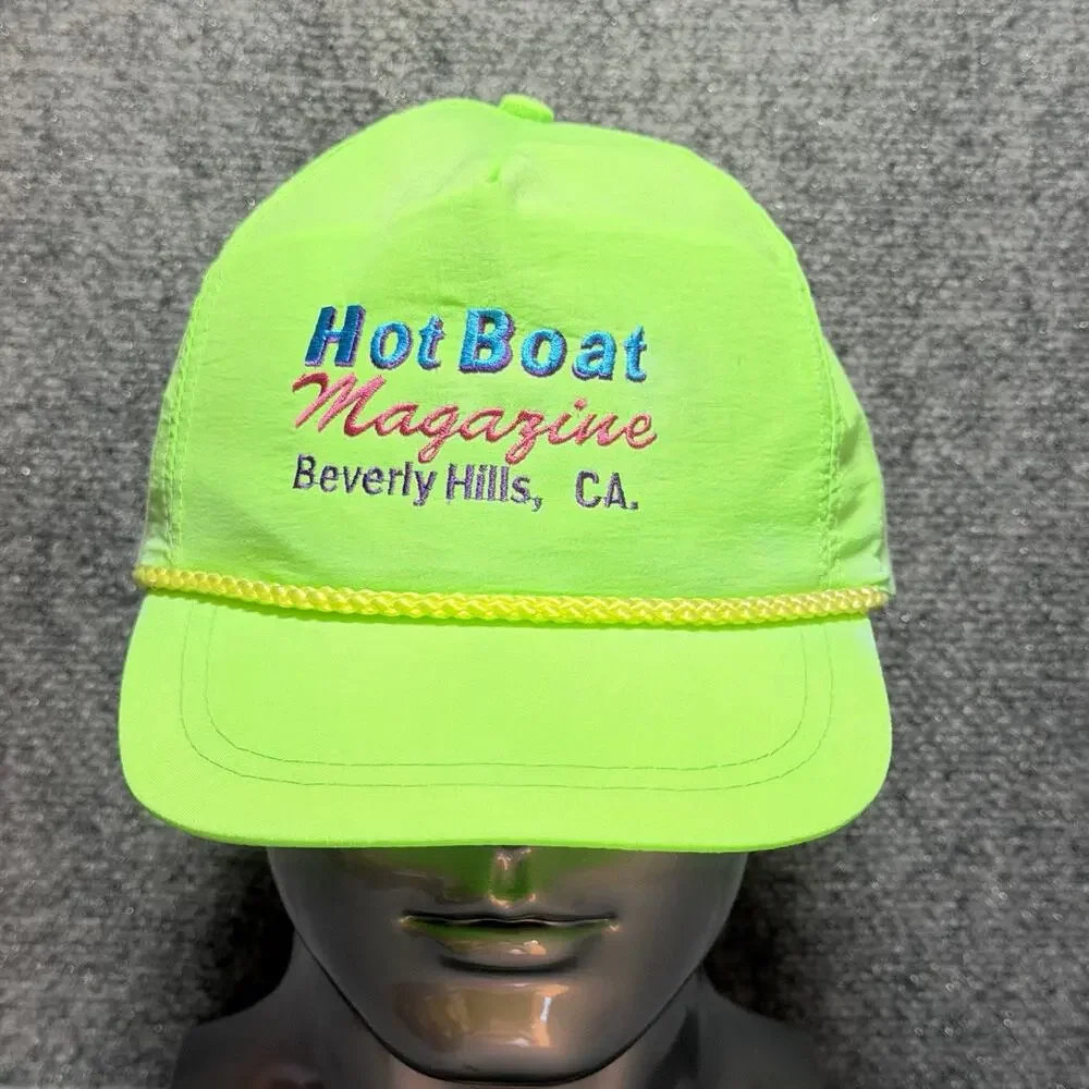 Vintage 1980’s Hot Boat Magazine Beverley Hills, CA. Rope Trucker Hat Nylon Rare